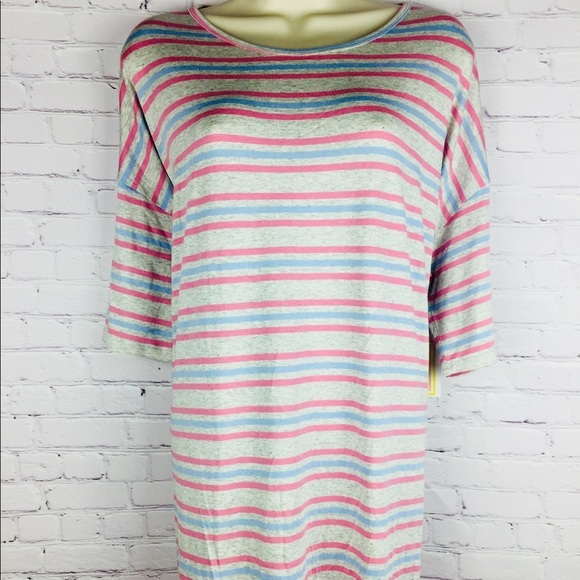 LuLaRoe Tops - SOFT hi-Lo Tunic pink & purple stripes modest long